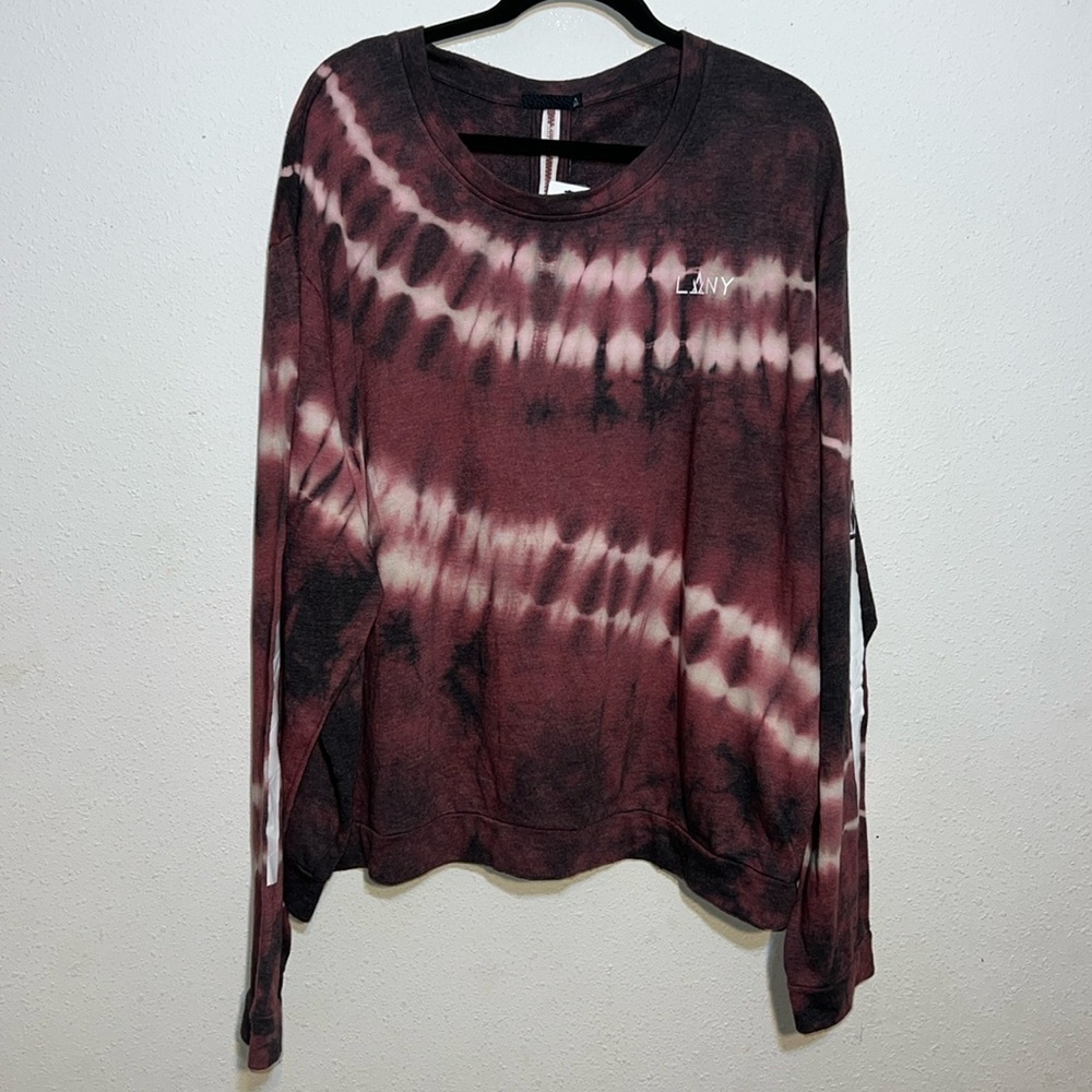 Lala Anthony Vino Tye Dye Long Sleeve Zipper Back  Pullover Grunge Size 4X